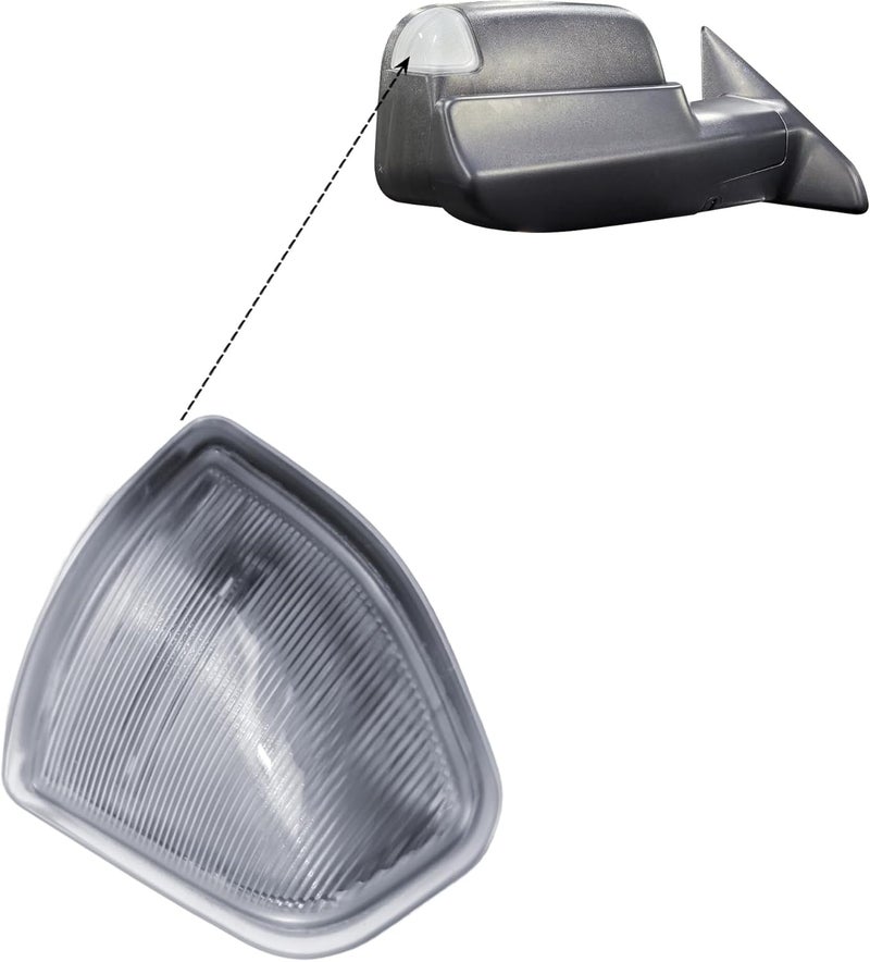 LONGLING Replacement Passenger Right Side Door Towing Mirror Turn Signal Light Lamp Indicator for RAM 1500 2500 3500 from 2019 to 2023 - Image 2